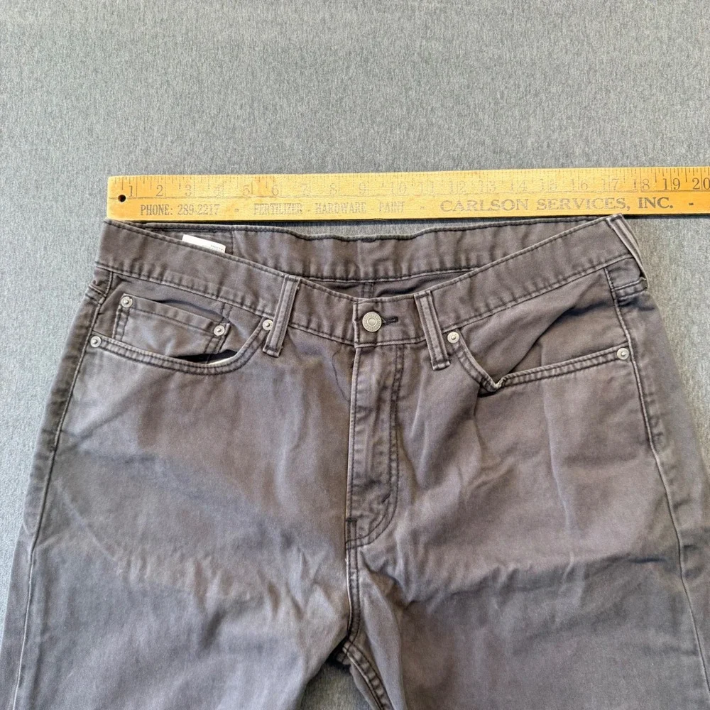 Levis 514 Straight Fit Pants Mens 36x30 Charcoal Grey Silver Tab
